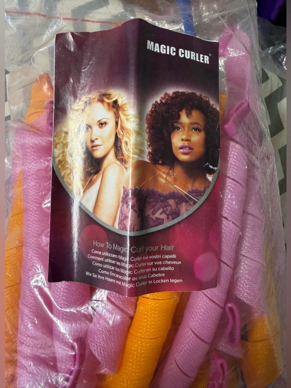 Heat-Free Hair Rollers - Pink & Orange